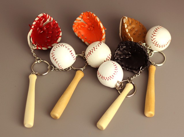 Mini baseball keychain