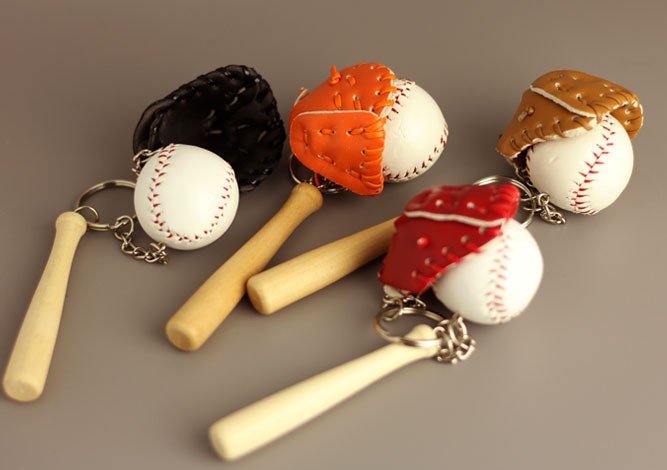 Mini baseball keychain