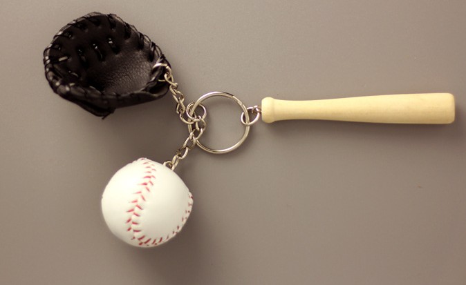 Mini baseball keychain