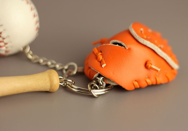 Mini baseball keychain