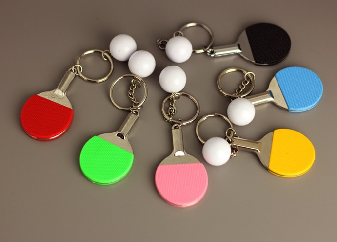 Table tennis alloy keychain