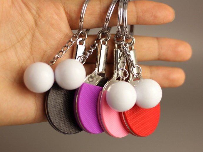 Table tennis alloy keychain