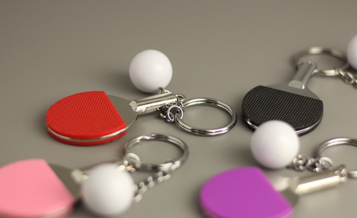 Table tennis alloy keychain