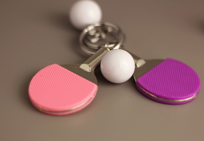 Table tennis alloy keychain