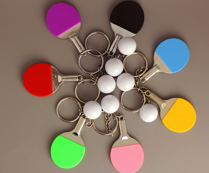 Table tennis alloy keychain