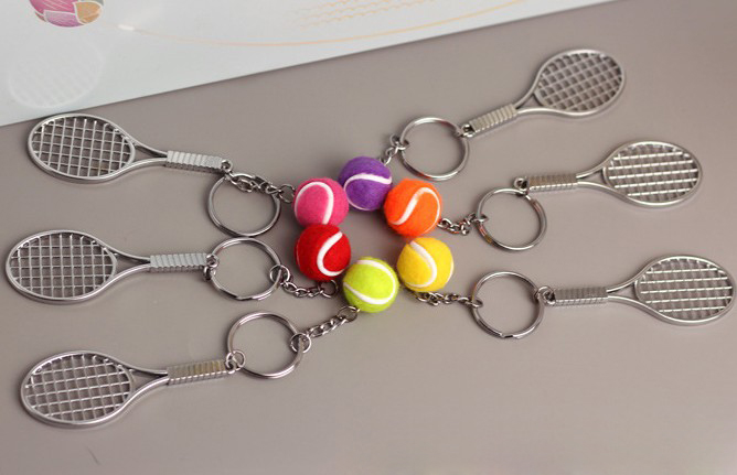 Alloy tennis keychain