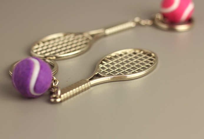 Alloy tennis keychain