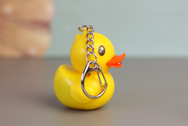 Yellow duckling LED keychain