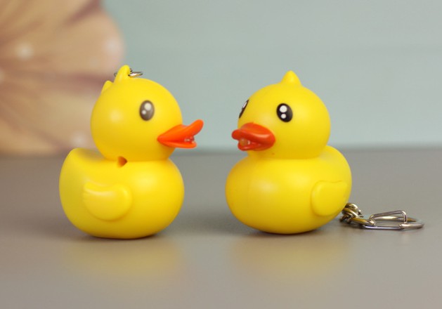 Yellow duckling LED keychain
