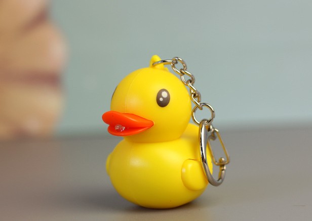 Yellow duckling LED keychain