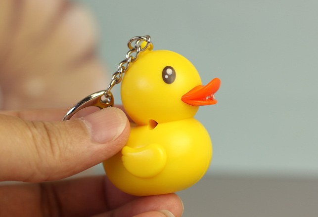 Yellow duckling LED keychain