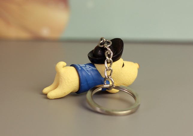 Bamboo charcoal dog keychain