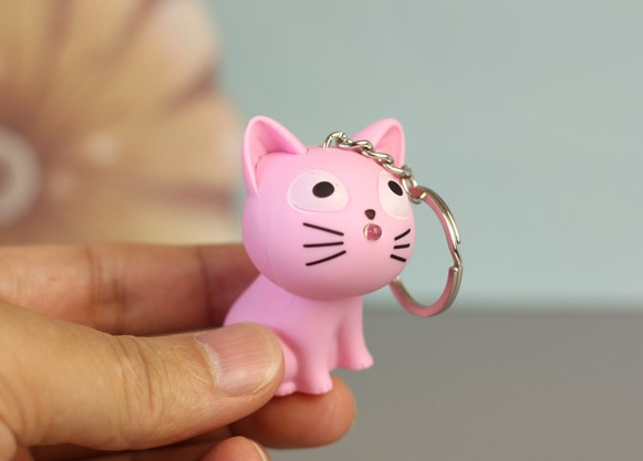 Creative Cartoon Cat LED keychain