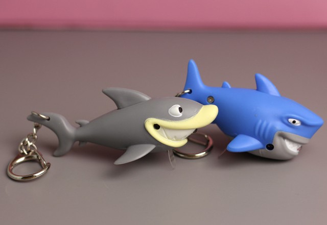 Cartoon shark LED keychain
