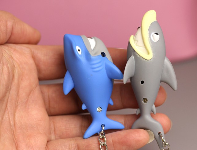 Cartoon shark LED keychain