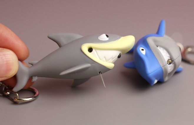 Cartoon shark LED keychain