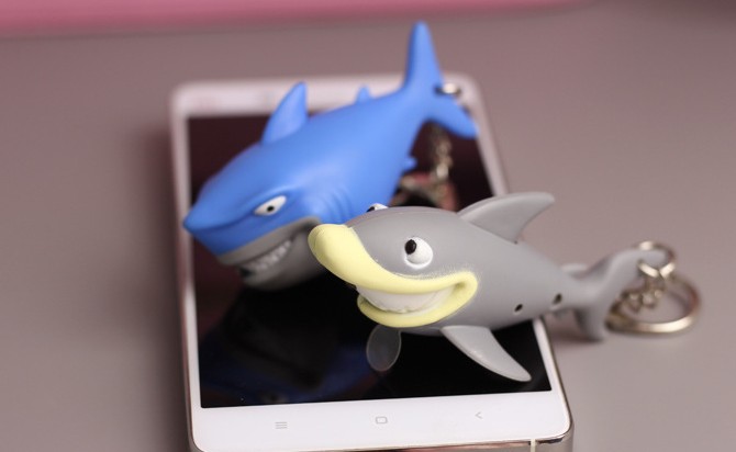 Cartoon shark LED keychain