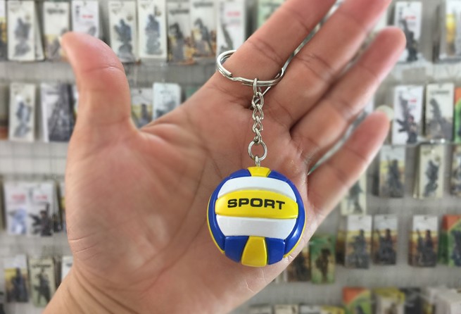 PVC volleyball keychain