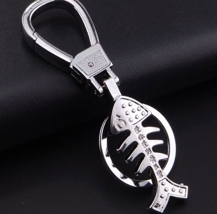 Fish bone keychain