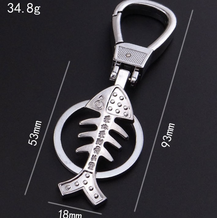 Fish bone keychain