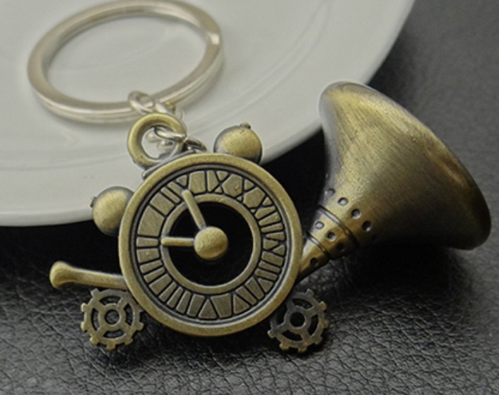 Retro gramophone keychain