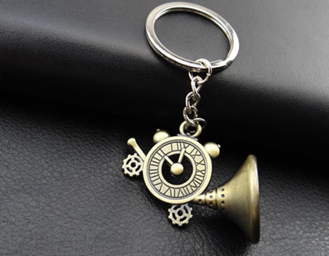 Retro gramophone keychain