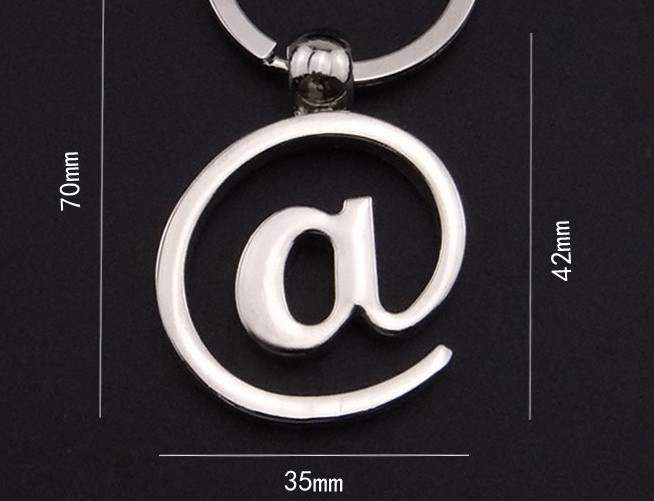 Symbol @ alloy keychain