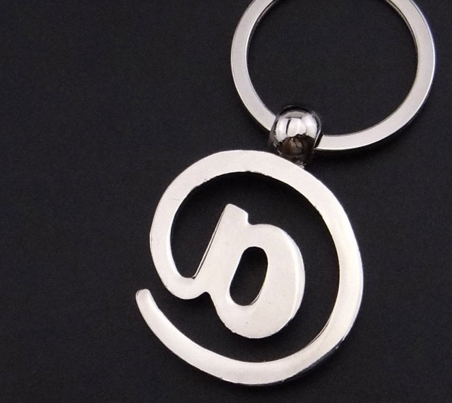 Symbol @ alloy keychain