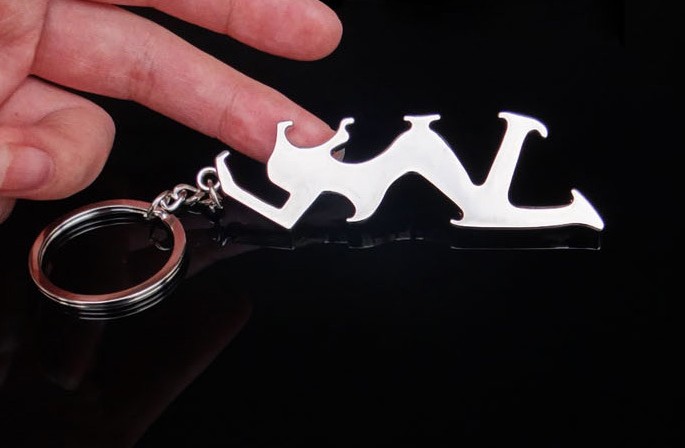 Pretty girl bottle opener keychain