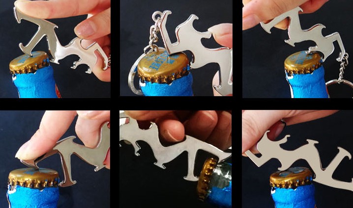 Pretty girl bottle opener keychain