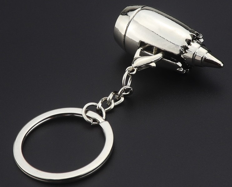 Aircraft engine alloy keychain