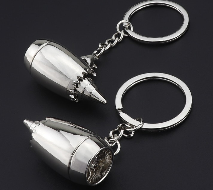 Aircraft engine alloy keychain