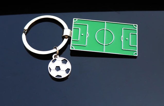 Football field and football alloy keychain