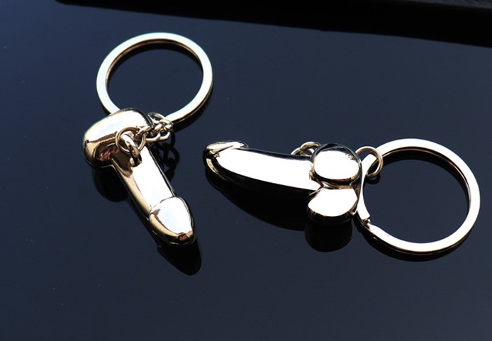 Male sex alloy keychain