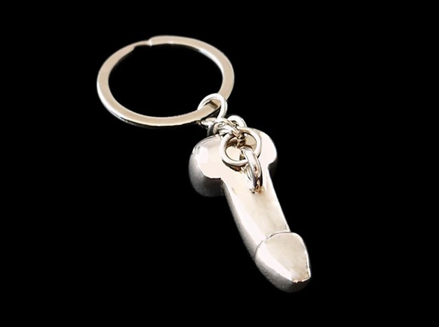 Male sex alloy keychain