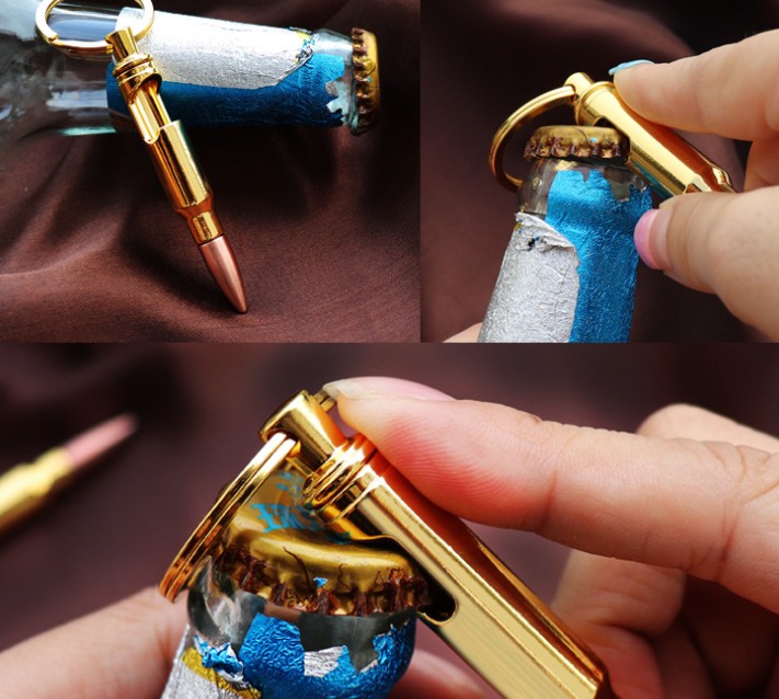 Bullet opener alloy keychain