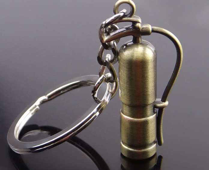 Fire extinguisher keychain