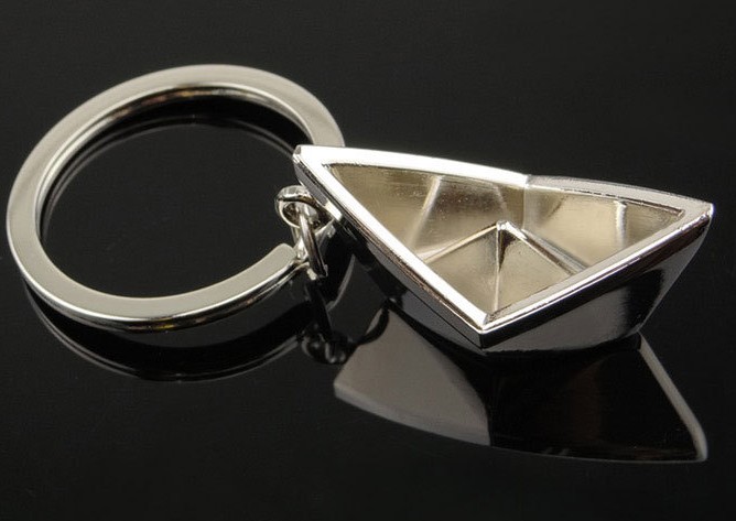Small paper boat keychain