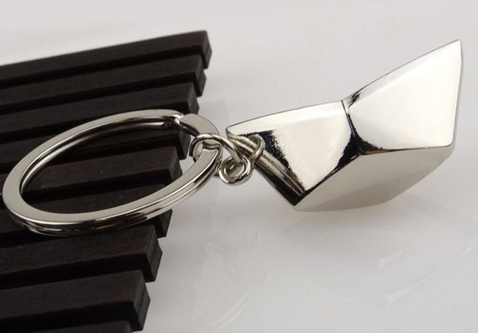 Small paper boat keychain
