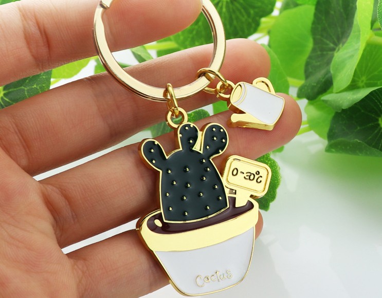 Potted alloy keychain