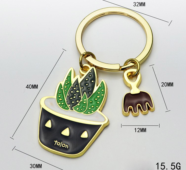 Potted alloy keychain