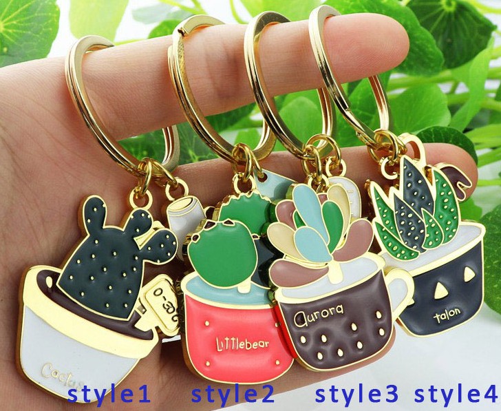Potted alloy keychain