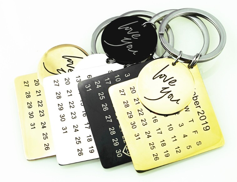 Love photo calendar keychain