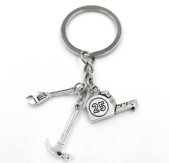 Wrench hammer ruler alloy keychain