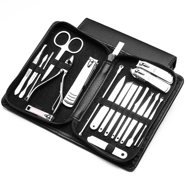 Manicure Set / Nail Clippers kit with Zip leather bag