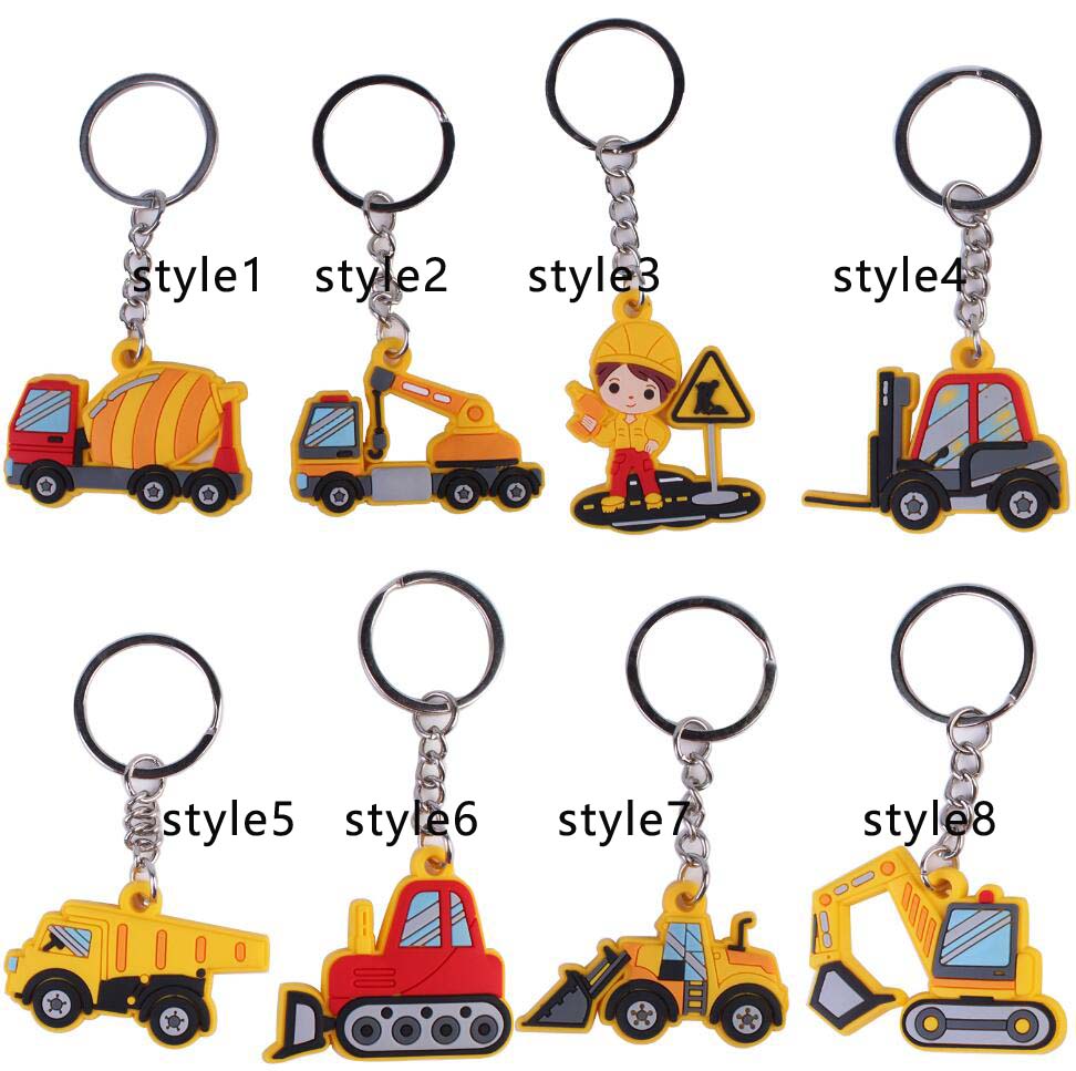 PVC engineering vehicle forklift key chain