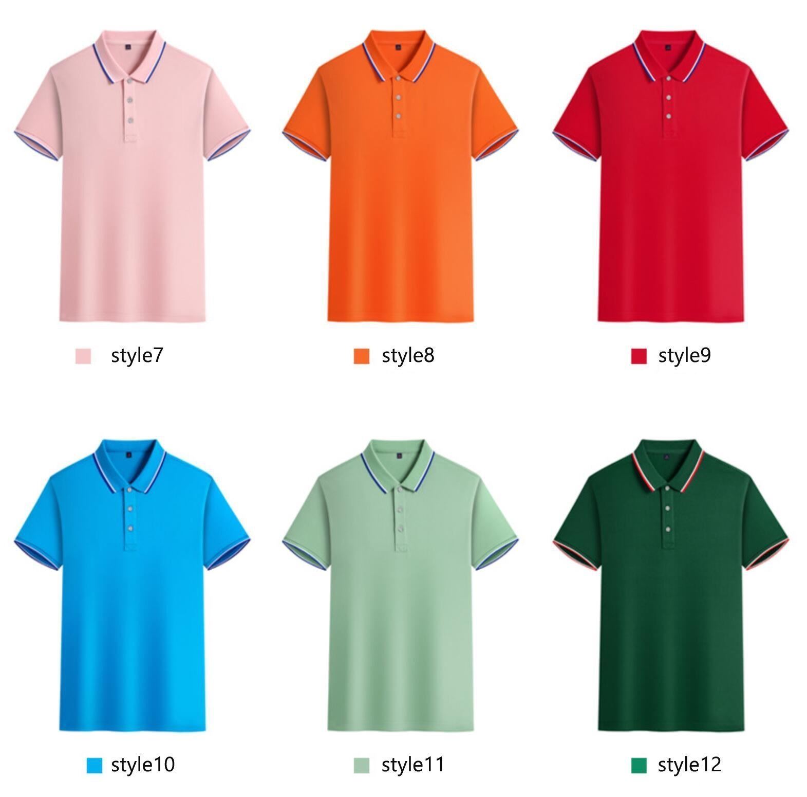 promotional shirt with stripes on neckline and cuffs