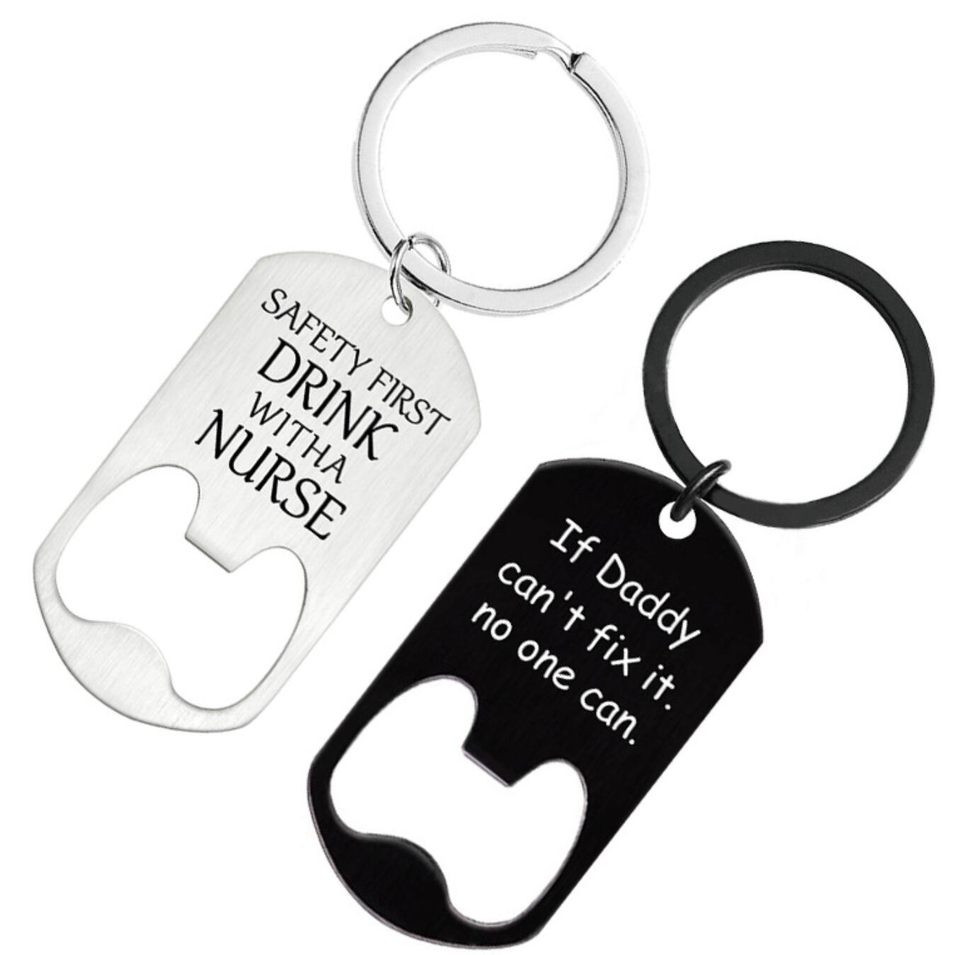 Personalized Words Bottle Opener Keychain