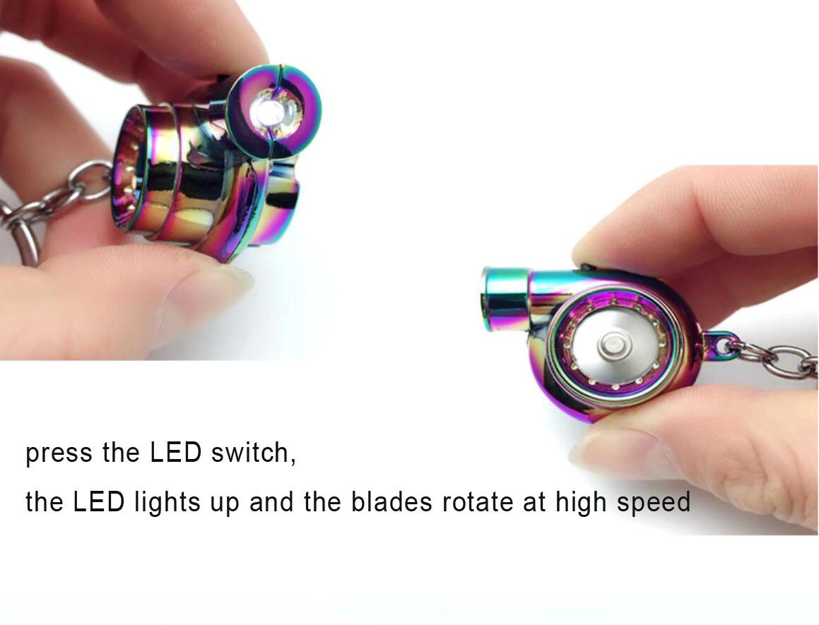 Electric Rotary Turbo LED Keychain