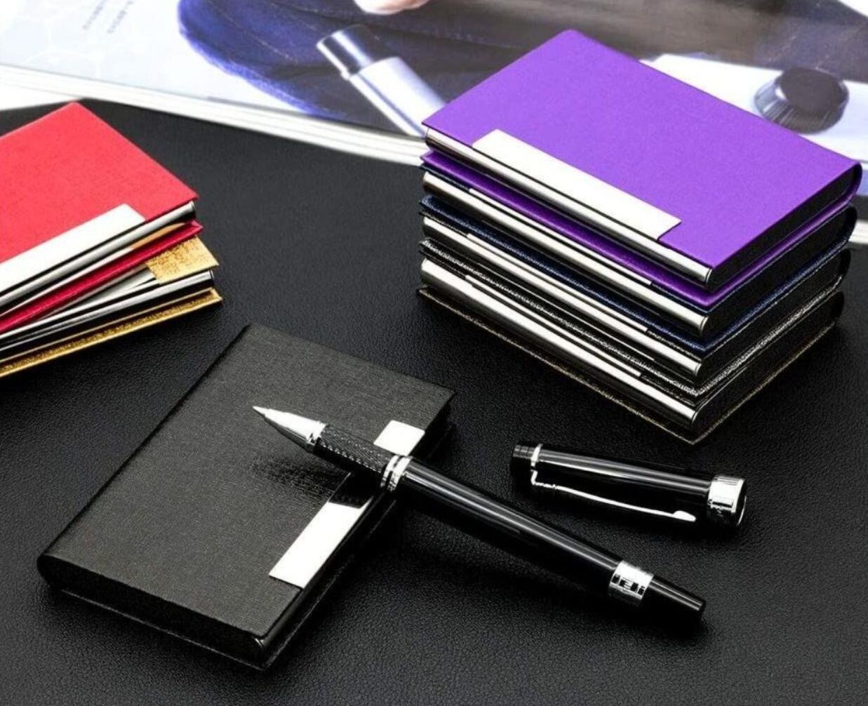 PU business card metal card holder